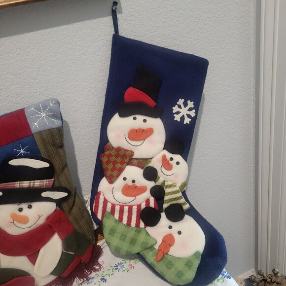 Vintage 90's Christmas Fleece Pillow and 2 stockings matching design - Picture 3 of 13